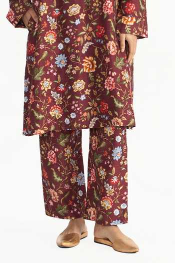 Buy Payal Pratap Multi Color Dupion Surabhi Floral Print Pant Online at Aza Fashions Buy_Payal Pratap_Multi Color Dupion Surabhi Floral Print Pant _Online_at_Aza_Fashions