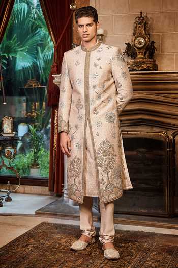 Matsya The Aurum Ecru Tree Of Life Sherwani Set 