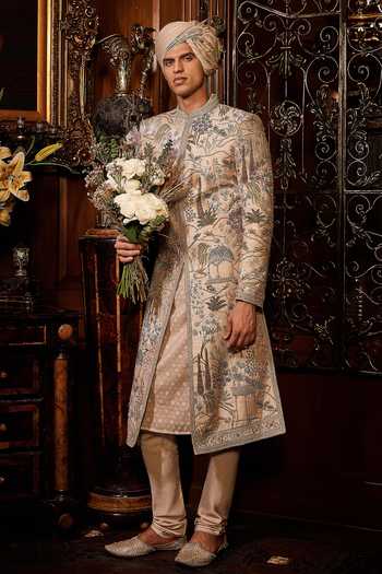 Matsya The Palace Of Provence Ekru Sherwani Set 