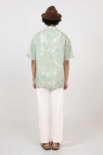 Raw & Rustic By Niti Bothra Abstract Eco Print Cuban Collar Shirt 