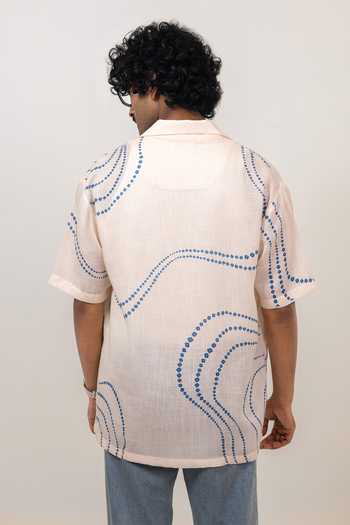 Raw & Rustic By Niti Bothra Abstract Bandhani Pattern Cuban Collar Shirt 