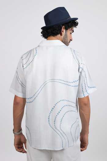 Raw & Rustic By Niti Bothra Abstract Bandhani Pattern Cuban Collar Shirt 