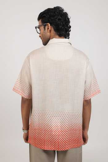 Raw & Rustic By Niti Bothra Ombre Bandhani Cuban Collar Shirt 