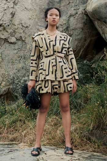 The Terra Tribe Chobe Short Tribal Print Balloon Skirt 