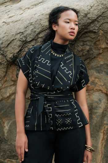 The Terra Tribe Berlin Shawl Collar Mud Print Jacket 