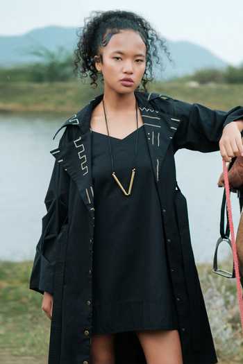 The Terra Tribe Kobe Mud Print Long Trench Jacket 