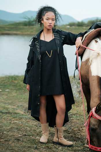 The Terra Tribe Kobe Mud Print Long Trench Jacket 