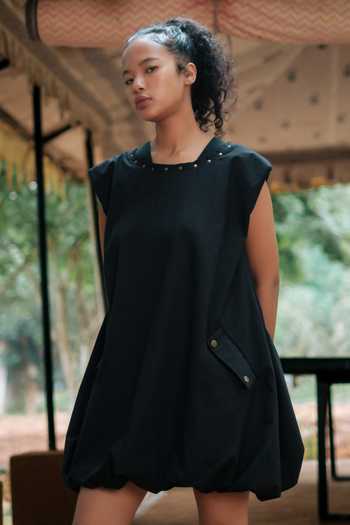 The Terra Tribe Nara Solid Gathered Dress 