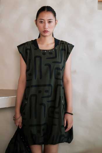 The Terra Tribe Nara Printed Gathered Dress 
