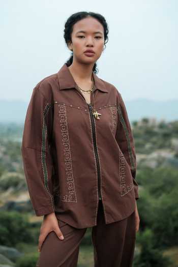 The Terra Tribe Moroccan Tribal Embroidered Shirt 