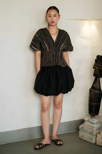 The Terra Tribe Meknes Thick Stripe Paiwand Kimono Top 