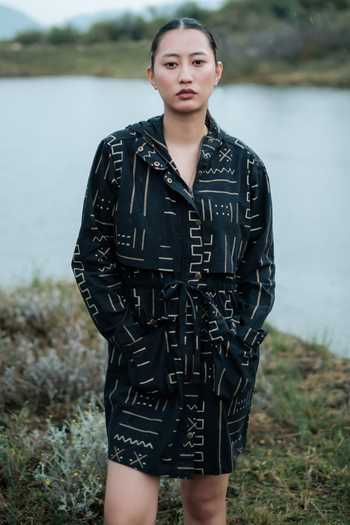 The Terra Tribe Bodrum Mud Print Utility Jacket Dress 