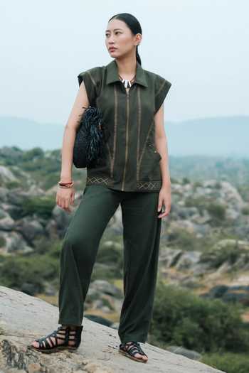 The Terra Tribe Antalya Tribal Embroidered Shirt Jacket 