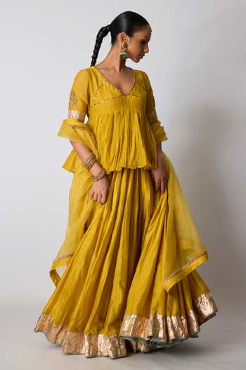 Rhua Kesari Embroidered Top Lehenga Set 