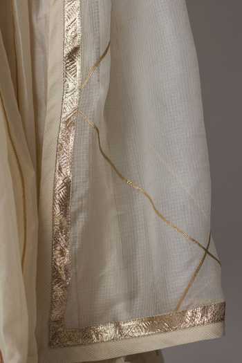 Buy_Rhua_Ivory Chanderi , Scoop Neck Payal Embroidered Top Lehenga Set _Online_at_Aza_Fashions