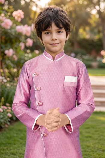 Buy Petite Pomme Pink Silk, Jacquard Kurta And Art Pant Set Online at Aza Fashions Buy_Petite Pomme_Pink Silk, Jacquard Kurta And Art Pant Set _Online_at_Aza_Fashions