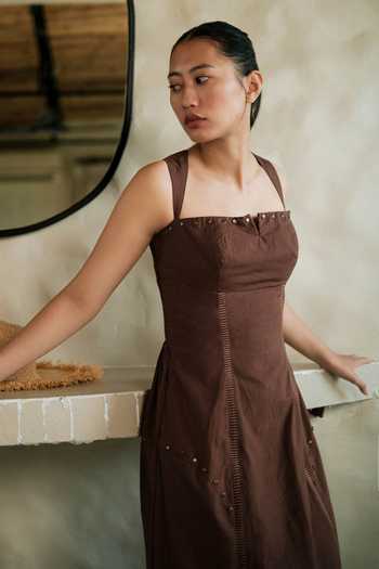The Terra Tribe Kaza Corseted Slip Dress 