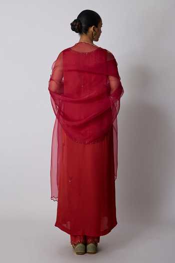 Rhua Vani V Neck Kurta Pant Set 
