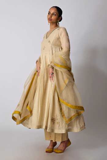 Rhua Devika Patchwork Embroidered Anarkali Set 
