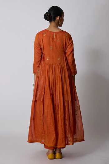 Rhua Antara Gathered Embroidered Anarkali Set 