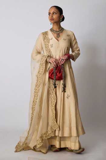 Rhua Chavi Embroidered Anarkali Sharara Set 
