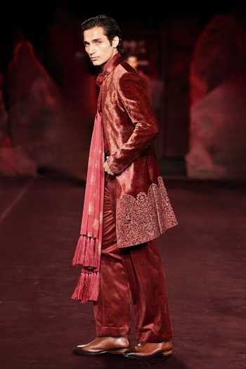 Dolly J Tejas Printed Long Bandhgala Set 