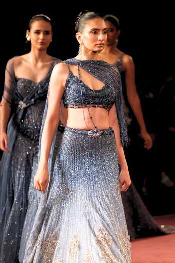 Dolly J Blue Tulle Scoop Neck Neel Aabha Embellished Lehenga Set Online at Aza Fashions Dolly J_Blue Tulle Scoop Neck Neel Aabha Embellished Lehenga Set _Online_at_Aza_Fashions