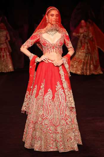 Dolly J Chitravali Zardozi Embroidered Bridal Lehenga Set 
