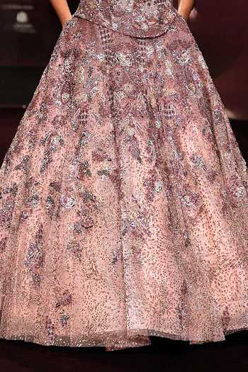Buy Dolly J Pink Tulle Beads, Stones Sweetheart Neck Mridvika Crystal Embellished Gown Buy_Dolly J_Pink Tulle Beads, Stones Sweetheart Neck Mridvika Crystal Embellished Gown