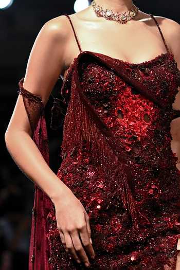 Buy Dolly J Maroon Tulle Sequins, Beads, Stones, Crystals Sweetheart Vritti Sculpted Gown Online at Aza Fashions Buy_Dolly J_Maroon Tulle Sequins, Beads, Stones, Crystals Sweetheart Vritti Sculpted Gown _Online_at_Aza_Fashions