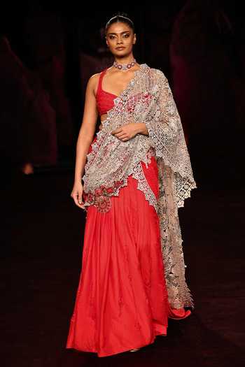 Dolly J Rohita Embellished Pre-Draped Saree Set 
