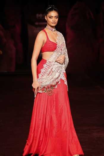 Dolly J Rohita Embellished Pre-Draped Saree Set 