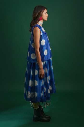 KA-Sha Blue Cotton Slip Tassel Dress Online at Aza Fashions KA-Sha_Blue Cotton Slip Tassel Dress _Online_at_Aza_Fashions