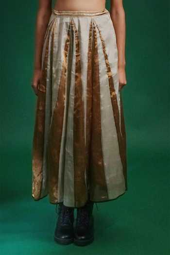 KA-Sha_Gold Chanderi Urja Skirt _Online_at_Aza_Fashions
