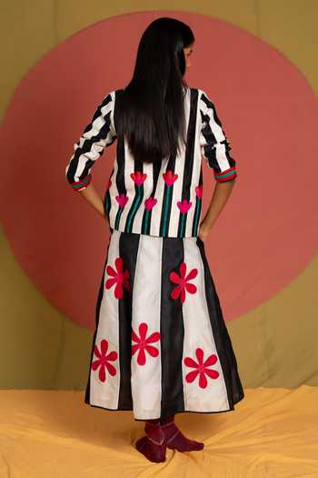 KA-Sha Striped Florist Skirt