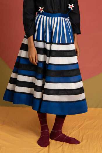 Buy KA-Sha Blue Chanderi Stella Rangoli Skirt Online at Aza Fashions Buy_KA-Sha_Blue Chanderi Stella Rangoli Skirt _Online_at_Aza_Fashions