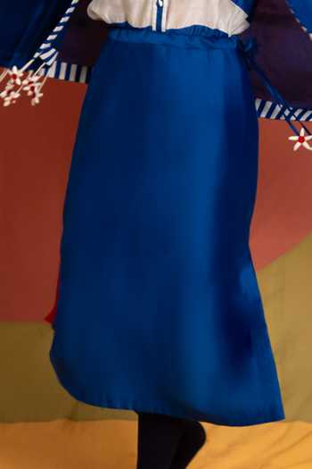 KA-Sha Blue Chanderi Tass Straight Skirt Online at Aza Fashions KA-Sha_Blue Chanderi Tass Straight Skirt _Online_at_Aza_Fashions