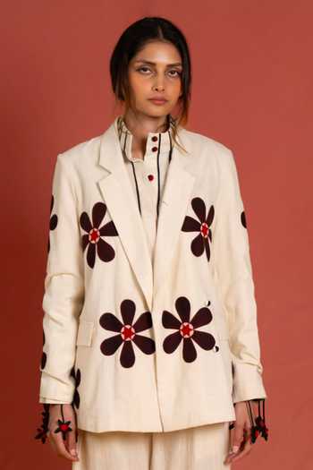 KA-Sha Florist Applique Blazer