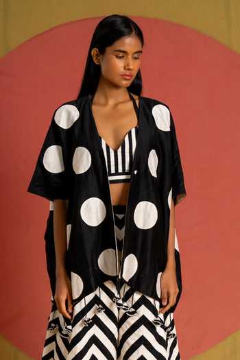 KA-Sha Polka Overlay Reversible Jacket