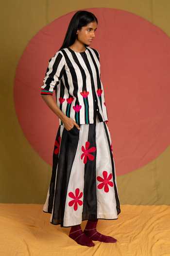 KA-Sha Multi Color Chanderi Round Neck Kamal Kaidi Shirt Online at Aza Fashions KA-Sha_Multi Color Chanderi Round Neck Kamal Kaidi Shirt _Online_at_Aza_Fashions