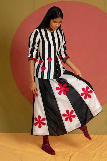 KA-Sha Multi Color Chanderi Round Neck Kamal Kaidi Shirt at Aza Fashions KA-Sha_Multi Color Chanderi Round Neck Kamal Kaidi Shirt _at_Aza_Fashions