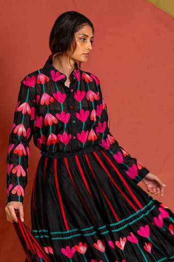 KA-Sha Kamal Applique Shirt