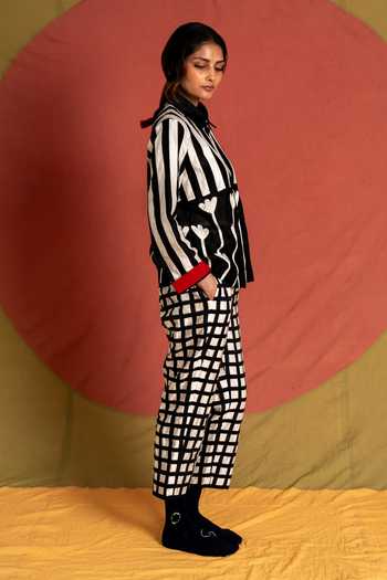 KA-Sha Black Chanderi Collared , Button-down Kamal Simp Applique Shirt Online at Aza Fashions KA-Sha_Black Chanderi Collared , Button-down Kamal Simp Applique Shirt _Online_at_Aza_Fashions