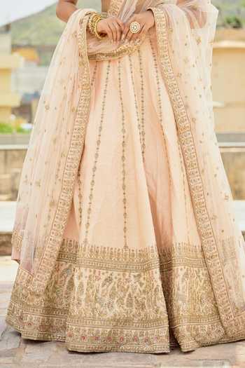 Buy Kalighata Pink Silk Sweetheart Neck Shriya Raw Lehenga Set Online at Aza Fashions Buy_Kalighata_Pink Silk Sweetheart Neck Shriya Raw Lehenga Set _Online_at_Aza_Fashions