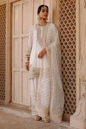 Sheetal Batra Ansha Short Embroidered Kurta Salwar Set