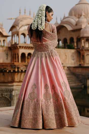 Sheetal Batra Jannah Embroidered Raw Silk Lehenga Set