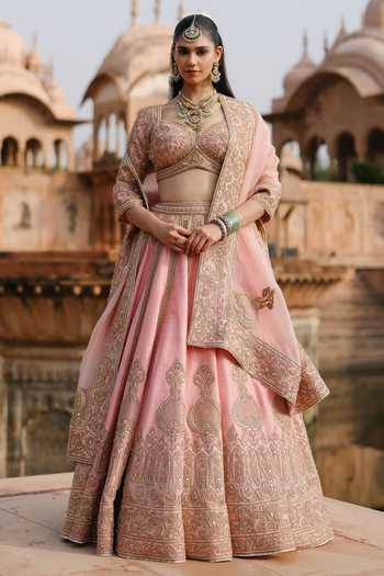 Sheetal Batra Jannah Embroidered Raw Silk Lehenga Set