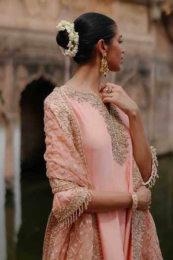 Sheetal Batra Pink Chanderi , Satin, Maham Embroidered Short Anarkali Salwar Set Online at Aza Fashions Sheetal Batra_Pink Chanderi , Satin, Maham Embroidered Short Anarkali Salwar Set _Online_at_Aza_Fashions