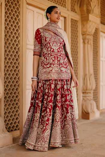 Sheetal Batra Merab Embroidered Kurta Lehenga Set 