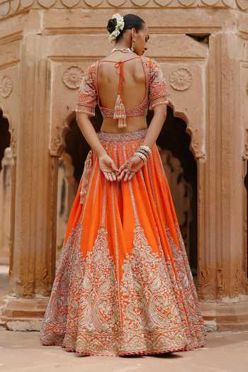 Sheetal Batra Nagma Embroidered Raw Silk Lehenga Set